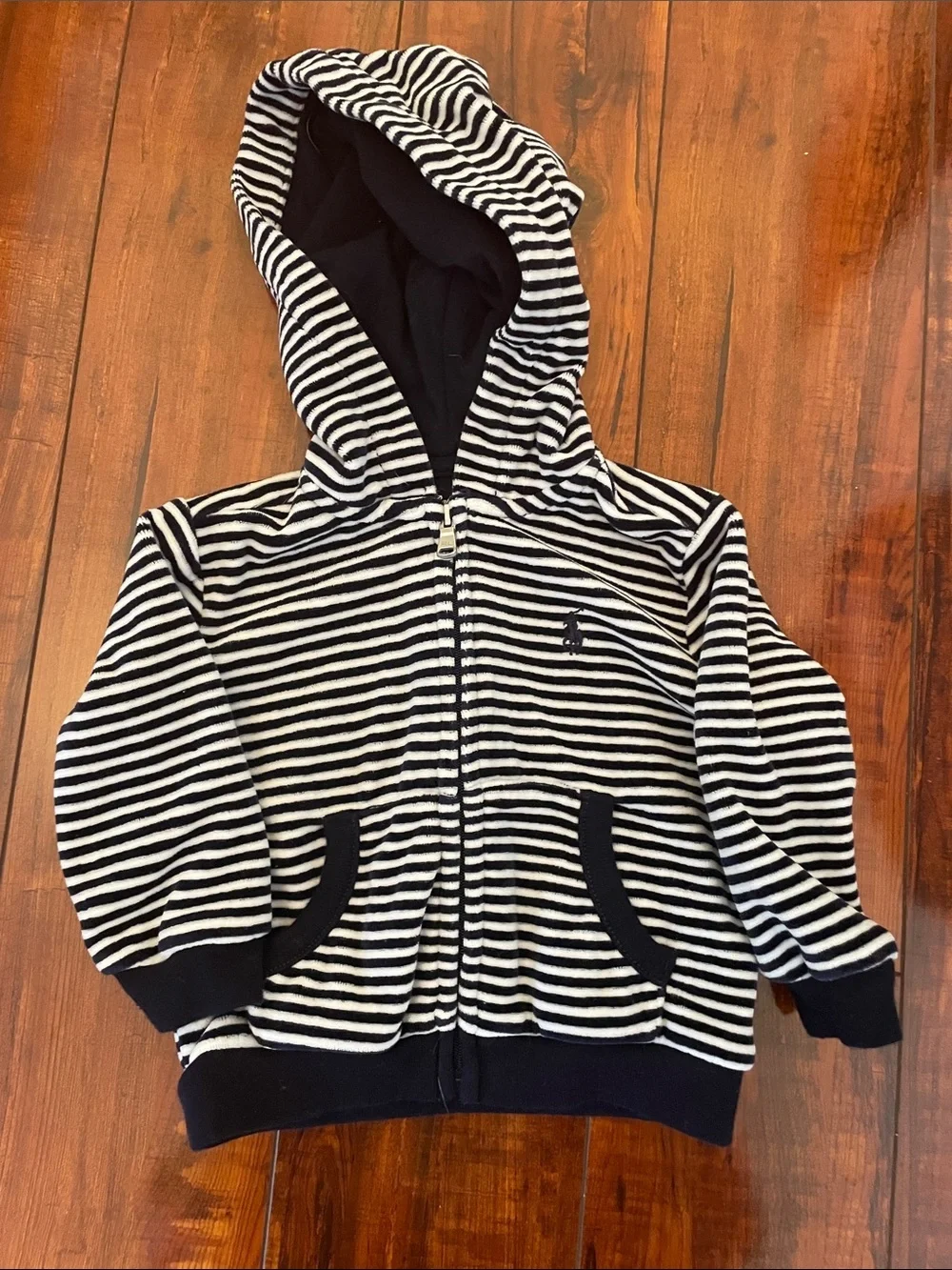 Ralph Lauren Navy and White Striped Kids Jogger Set